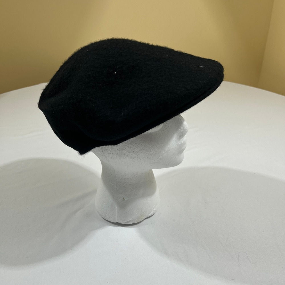 Dockers Flat Cap Newsboy Hat Mens L/XL Black Wool Blend Ivy Scally Cap